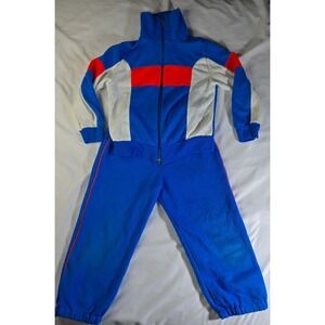 Vintage Up For Grabs 1980s 3T Sweatsuit Blue Red Full Zip Top Sweatpant Boys